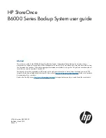 Предварительный просмотр 1 страницы HP StoreOnce B6000 User Manual