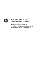 HP Stream Laptop PC 14 Maintenance And Service Manual preview