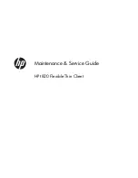 Preview for 1 page of HP t820 Maintenance & Service Manual