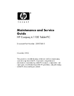 HP TC1100 - Compaq Tablet PC Maintenance And Service Manual preview