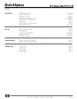 Preview for 8 page of HP TC1100 - Compaq Tablet PC Specifications