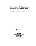 Предварительный просмотр 1 страницы HP -UX B6941-90001 Administrator'S Reference Manual