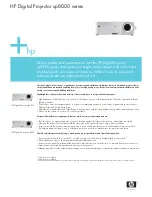 HP xp8000 - Digital Projector Specification Sheet preview