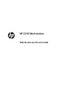 Preview for 1 page of HP Z240 Small Form Factor Maintenance And Service Manual