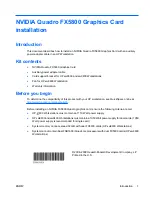 Preview for 1 page of HP Z800 - Workstation - 6 GB RAM Installation Manual