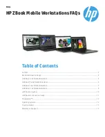 Preview for 1 page of HP ZBook SERIES Faqs