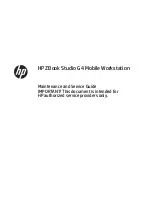 HP ZBook Studio G4 Maintenance And Service Manual preview