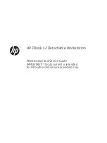 HP ZBook x2 Maintenance And Service Manual preview