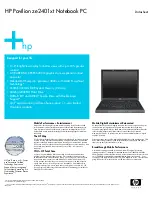 HP ze2401xt - Pavilion Notebook PC Datasheet preview