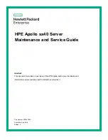 Предварительный просмотр 1 страницы HPE Apollo sx40 Maintenance And Service Manual