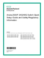 HPE Aruba 2930F 24G Setup Manual And Safety/Regulatory Information предпросмотр