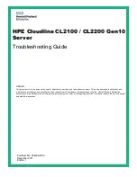 HPE Cloudline CL2100 Gen10 Troubleshooting Manual предпросмотр