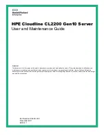 HPE Cloudline CL2200 Gen10 User And Maintenance Manual preview