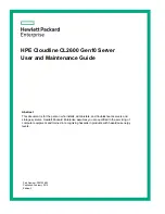 Preview for 1 page of HPE Cloudline CL2600 Gen10 User And Maintenance Manual