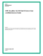 HPE Cloudline CL3100 Gen10 User And Maintenance Manual предпросмотр