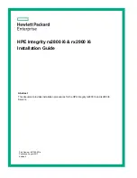 Предварительный просмотр 1 страницы HPE Integrity rx2800 i6 Installation Manual