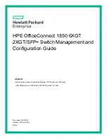 Предварительный просмотр 1 страницы HPE OfficeConnect 1850 Series Management And Configuration Manual