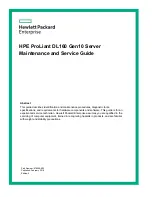 HPE ProLiant DL160 Gen10 Maintenance And Service Manual preview