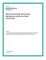 Предварительный просмотр 1 страницы HPE ProLiant DL388 Gen10 Maintenance And Service Manual