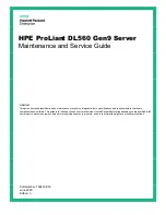 HPE ProLiant DL560 Gen9 Maintenance And Service Manual предпросмотр