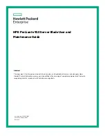 Предварительный просмотр 1 страницы HPE ProLiant e910 User And Maintenance Manual