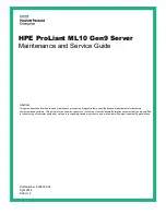 HPE ProLiant ML10 Gen9 Maintenance And Service Manual preview