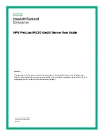 Предварительный просмотр 1 страницы HPE ProLiant ML30 Gen10 User Manual