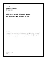 HPE ProLiant ML350 Maintenance And Service Manual предпросмотр