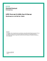 Предварительный просмотр 1 страницы HPE ProLiant XL230k Gen10 Maintenance And Service Manual