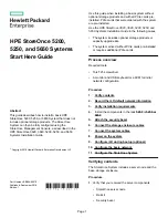 Preview for 1 page of HPE StoreOnce 5200 Start Here Manual