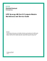 HPE Synergy 480 Gen10 series Maintenance And Service Manual preview