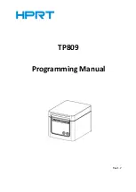 Предварительный просмотр 1 страницы HPRT TP809 Programming Manual