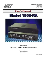 Preview for 1 page of HRT 1800-RA User Manual