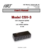 Preview for 1 page of HRT CSV-3 User Manual