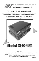 Предварительный просмотр 1 страницы HRT VHD-180 User Manual