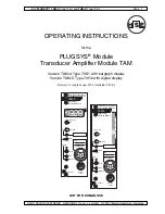 Предварительный просмотр 1 страницы HSE PLUGSYS TAM-A Operating Instructions Manual