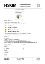 HSGM HSG-00-VW Operating Instructions Manual preview