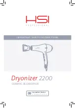 HSI Dryonizer 2200 Important Safety Instructions Manual предпросмотр