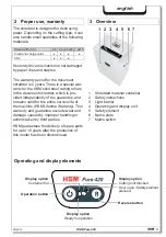 Preview for 12 page of HSM Pure 420 Operating Instructions Manual