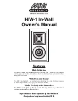 Предварительный просмотр 1 страницы HSU HIW-1 Owner'S Manual