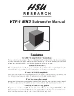 HSU VTF-1 MK3 Manual preview