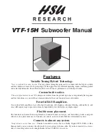 Preview for 1 page of HSU VTF-15H User Manual