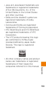 Preview for 161 page of HTC HTV33 Basic Manual