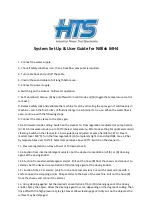 Preview for 1 page of HTS Nilfisk MH4 Setup & User Manual