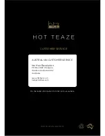 Предварительный просмотр 8 страницы HTZ HOT TEAZE Instruction Manual And Warranty