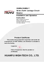 Huanyu HUM8L Series Installation And Operation Instruction Manual preview