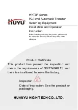 Huanyu HYT3P Series Installation And Operation Instruction Manual preview