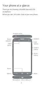 Preview for 3 page of Huawei Ascend G730 Quick Start Manual