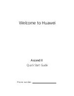 Huawei Ascend II Quick Start Manual preview