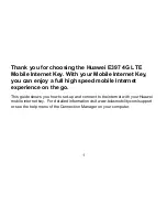 Предварительный просмотр 1 страницы Huawei E397 4G LTE Mobile Internet Key Quick Start Manual